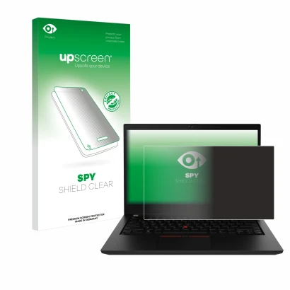 Front side of a product packaging with the brand logo upscreen. Next to it is the device Lenovo ThinkPad P14s Gen 2 shown with