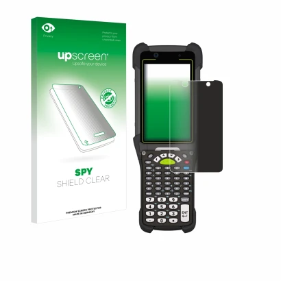 Front side of a product packaging with the brand logo upscreen. Next to it is the device Zebra MC9400 shown with the correspon