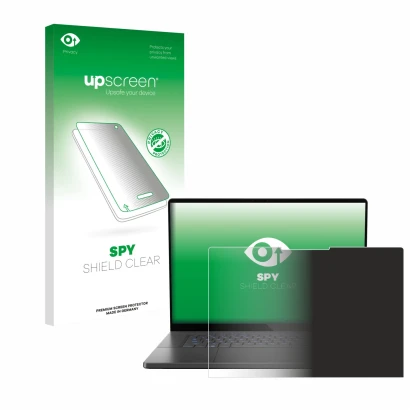 Front side of a product packaging with the brand logo upscreen. Next to it is the device ASUS ROG Zephyrus G16 2024 shown with