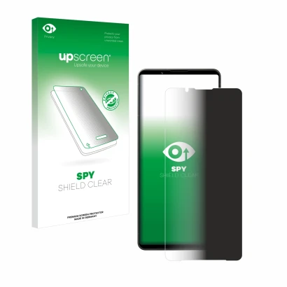 Front side of a product packaging with the brand logo upscreen. Next to it is the device Sony Xperia 1 VI shown with the corre