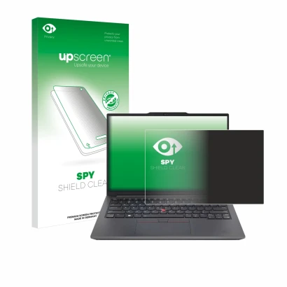 Front side of a product packaging with the brand logo upscreen. Next to it is the device Lenovo ThinkPad E14 Gen 6 shown with 