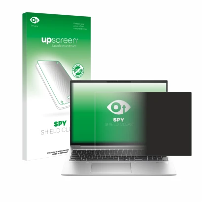 Front side of a product packaging with the brand logo upscreen. Next to it is the device HP EliteBook 840 G11 shown with the c