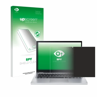 Front side of a product packaging with the brand logo upscreen. Next to it is the device Acer Aspire 3 Spin A3SP14 shown with 