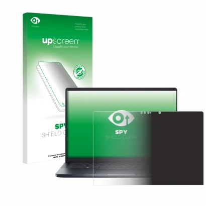 Front side of a product packaging with the brand logo upscreen. Next to it is the device Dell Pro 14 Premium PA14250 Touch sho