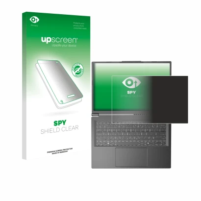 Front side of a product packaging with the brand logo upscreen. Next to it is the device Acer Aspire 14 AI shown with the corr