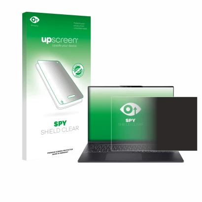 Front side of a product packaging with the brand logo upscreen. Next to it is the device Acer Swift 16 AI shown with the corre