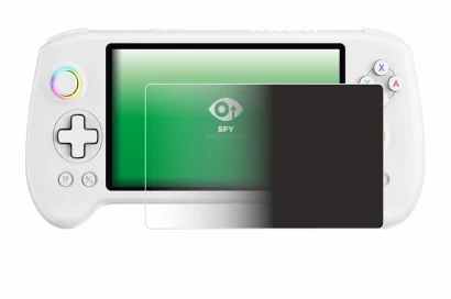 Image of the device Anbernic RG557 with a wide variety of screen protectors.