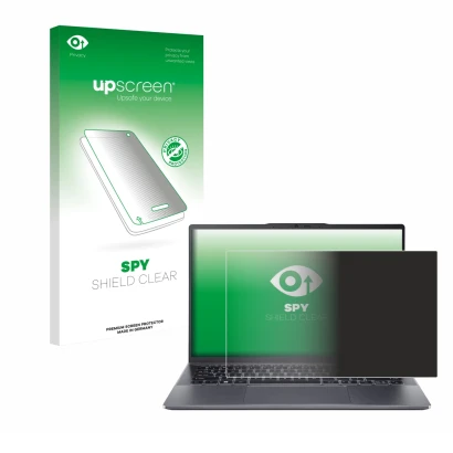 Front side of a product packaging with the brand logo upscreen. Next to it is the device Acer Swift Go 14 OLED shown with the 