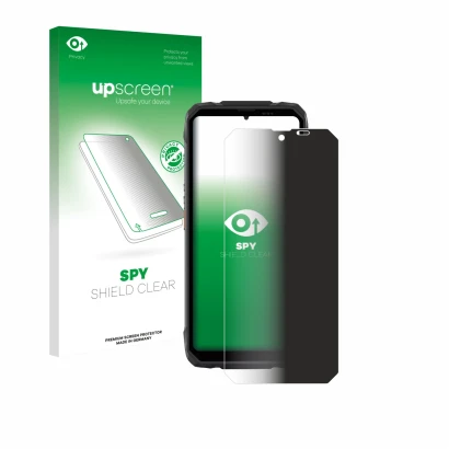 Front side of a product packaging with the brand logo upscreen. Next to it is the device Blackview Rock 1 shown with the corre