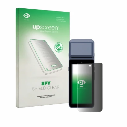 Front side of a product packaging with the brand logo upscreen. Next to it is the device Pax M9200 shown with the correspondin