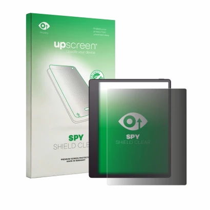 Front side of a product packaging with the brand logo upscreen. Next to it is the device Boox Note Mini C shown with the corre