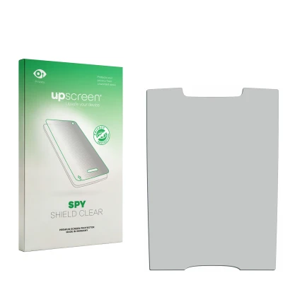 Front side of a product packaging with the brand logo upscreen. Next to it is the corresponding screen protector.