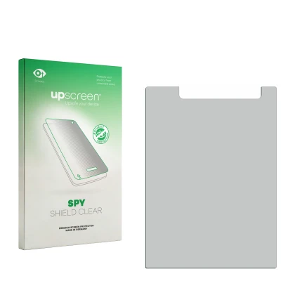 Front side of a product packaging with the brand logo upscreen. Next to it is the corresponding screen protector.
