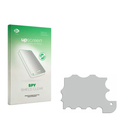 Front side of a product packaging with the brand logo upscreen. Next to it is the corresponding screen protector.