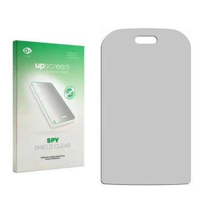 Front side of a product packaging with the brand logo upscreen. Next to it is the corresponding screen protector.