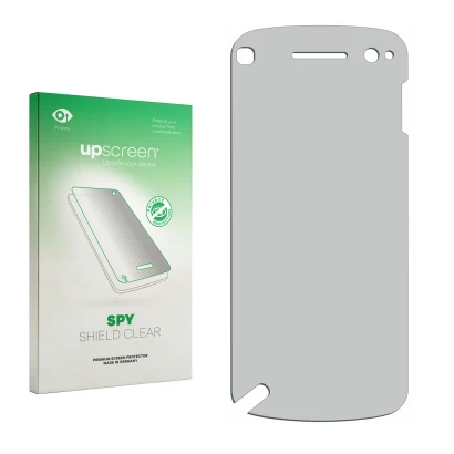 Front side of a product packaging with the brand logo upscreen. Next to it is the corresponding screen protector.