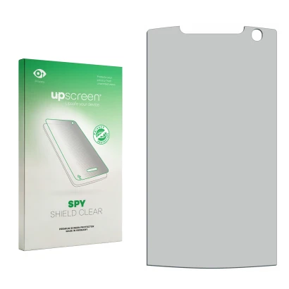 Front side of a product packaging with the brand logo upscreen. Next to it is the corresponding screen protector.