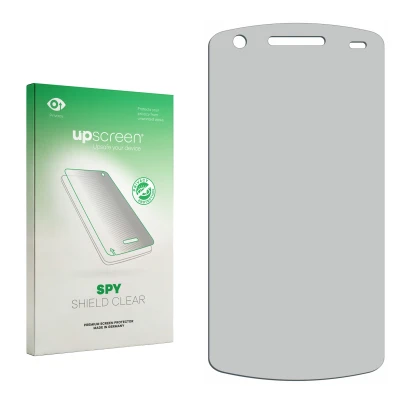 Front side of a product packaging with the brand logo upscreen. Next to it is the corresponding screen protector.