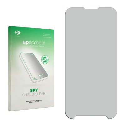 Front side of a product packaging with the brand logo upscreen. Next to it is the corresponding screen protector.