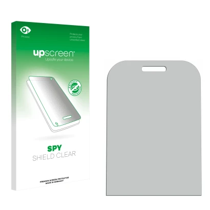 Front side of a product packaging with the brand logo upscreen. Next to it is the corresponding screen protector.