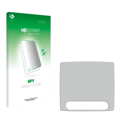 Front side of a product packaging with the brand logo upscreen. Next to it is the corresponding screen protector.