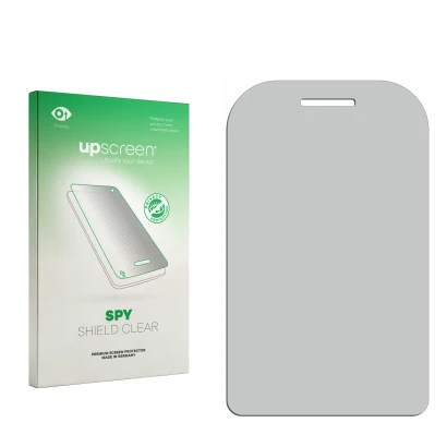 Front side of a product packaging with the brand logo upscreen. Next to it is the corresponding screen protector.