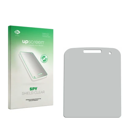 Front side of a product packaging with the brand logo upscreen. Next to it is the corresponding screen protector.