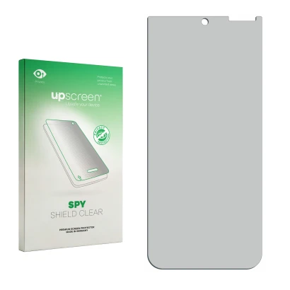 Front side of a product packaging with the brand logo upscreen. Next to it is the corresponding screen protector.