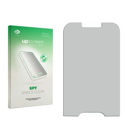 Front side of a product packaging with the brand logo upscreen. Next to it is the corresponding screen protector.