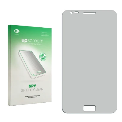 Front side of a product packaging with the brand logo upscreen. Next to it is the corresponding screen protector.