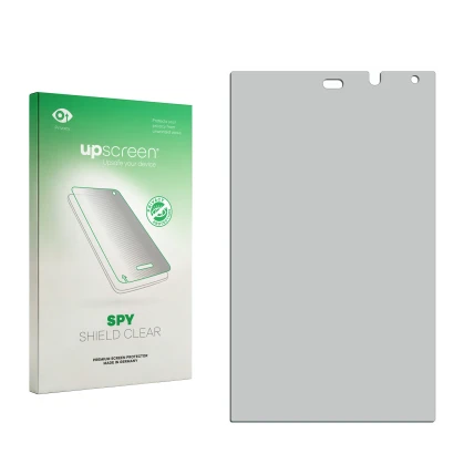 Front side of a product packaging with the brand logo upscreen. Next to it is the corresponding screen protector.