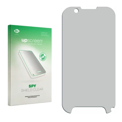 Front side of a product packaging with the brand logo upscreen. Next to it is the corresponding screen protector.
