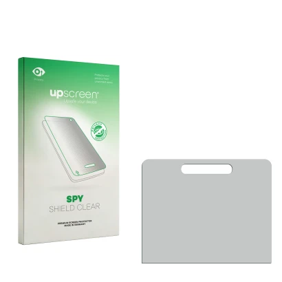 Front side of a product packaging with the brand logo upscreen. Next to it is the corresponding screen protector.