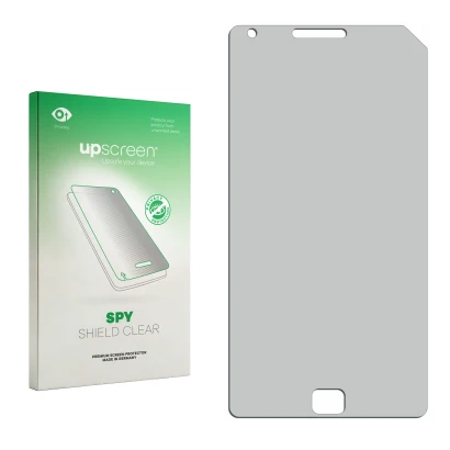 Front side of a product packaging with the brand logo upscreen. Next to it is the corresponding screen protector.