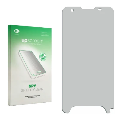 Front side of a product packaging with the brand logo upscreen. Next to it is the corresponding screen protector.