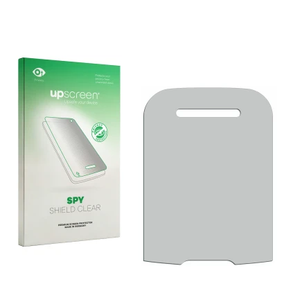 Front side of a product packaging with the brand logo upscreen. Next to it is the corresponding screen protector.