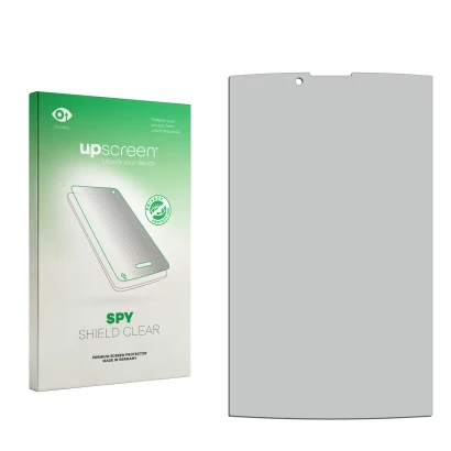 Front side of a product packaging with the brand logo upscreen. Next to it is the corresponding screen protector.