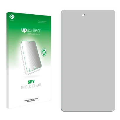 Front side of a product packaging with the brand logo upscreen. Next to it is the corresponding screen protector.