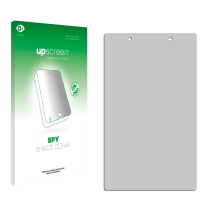 Front side of a product packaging with the brand logo upscreen. Next to it is the corresponding screen protector.
