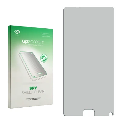 Front side of a product packaging with the brand logo upscreen. Next to it is the corresponding screen protector.