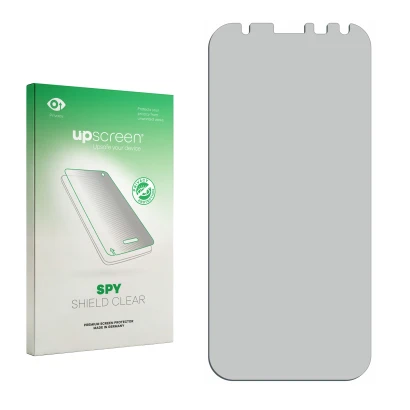 Front side of a product packaging with the brand logo upscreen. Next to it is the corresponding screen protector.