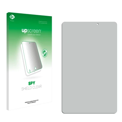 Front side of a product packaging with the brand logo upscreen. Next to it is the corresponding screen protector.