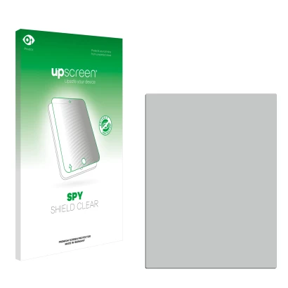 Front side of a product packaging with the brand logo upscreen. Next to it is the corresponding screen protector.