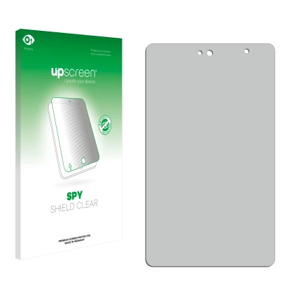 Front side of a product packaging with the brand logo upscreen. Next to it is the corresponding screen protector.