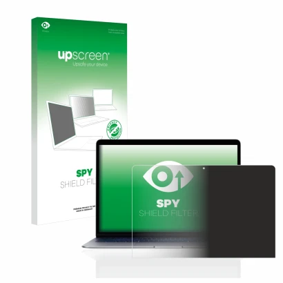 Front side of a product packaging with the brand logo upscreen. Next to it is the device Apple MacBook Air 13" 2020 shown with