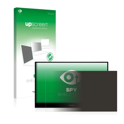 Front side of a product packaging with the brand logo upscreen. Next to it is the device ViewSonic TD1655 shown with the corre
