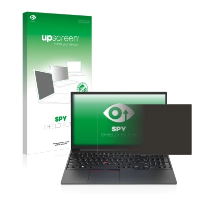 Front side of a product packaging with the brand logo upscreen. Next to it is the device Lenovo ThinkPad E15 Gen 4 shown with