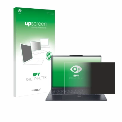Front side of a product packaging with the brand logo upscreen. Next to it is the device Acer Swift Go 16 AI shown with the co