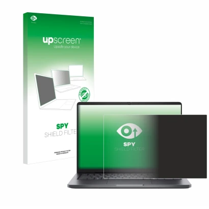 Front side of a product packaging with the brand logo upscreen. Next to it is the device Dell Pro 14 PC14250 shown with the co