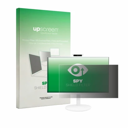 Front side of a product packaging with the brand logo upscreen. Next to it is the device Acer Aspire C27 shown with the corres